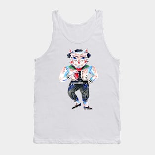 Cat in Norwegian national costume Tank Top